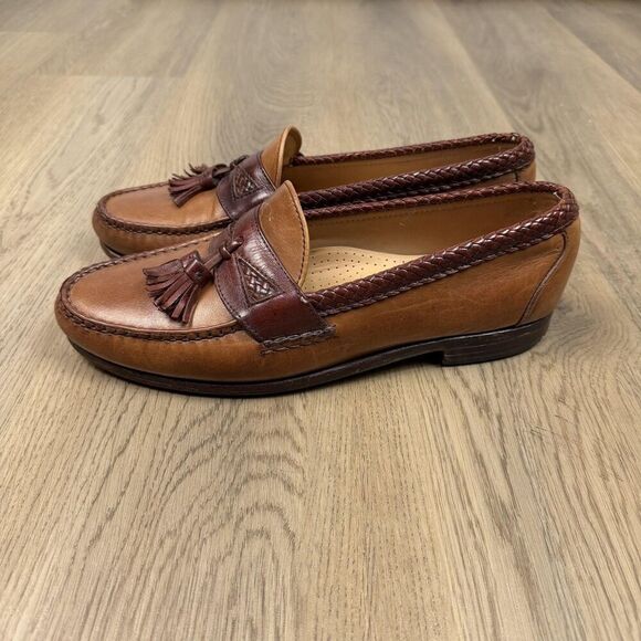 Allen Edmonds Maxfield Shoes Mens Size 10.5 D Brown Leather Tassel Loafers USA main image 11